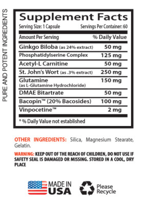acetyl l carnitine vs ginkgo biloba Ginkgo, Bacopa & L-Carnitine  Bronson Vitamins Nature's Way Cognitive Focus, with