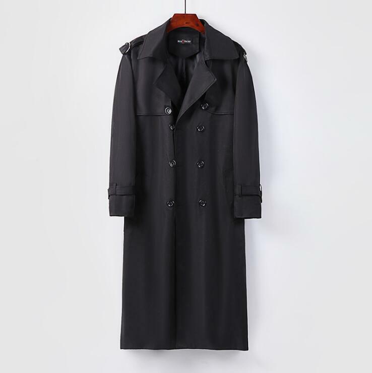 Double Breasted Mid Long Trench Coat Jacket Over Knee Length