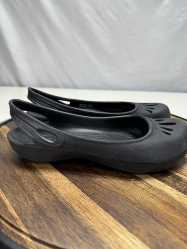 Crocs Mary Jane Damengröße 7 Malindi schwarze Slingback-Slipper