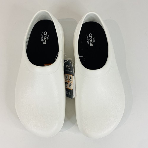 Crocs At Work Neria Pro Mujer Talla 10 Blancos Calce Relajado Zapatos Zuecos - Imagen 3 de 9