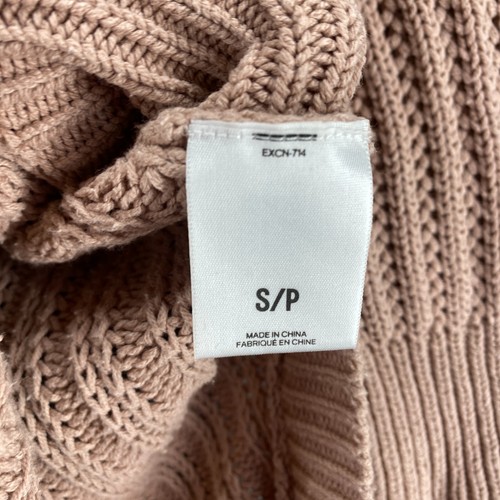 Express Sweater Pullover Women S Small Beige Knit Turtleneck Long Sleeve Cotton - Picture 4 of 8