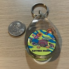 Daytona Beach Florida Sea Shells Travel Souvenir Keychain Key Ring 39772
