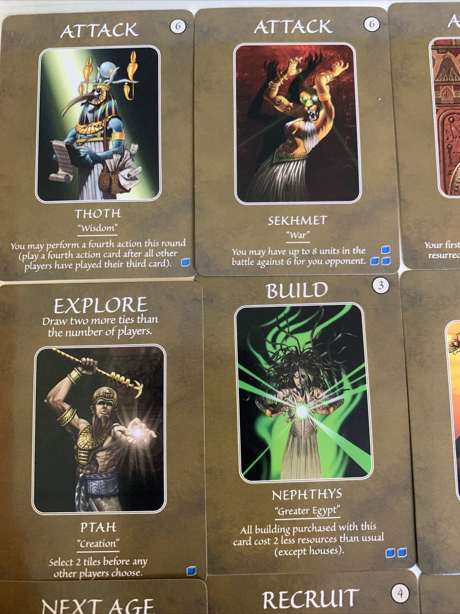 12 EGYPTIAN Random Action GOD Cards for AGE OF MYTHOLOGY