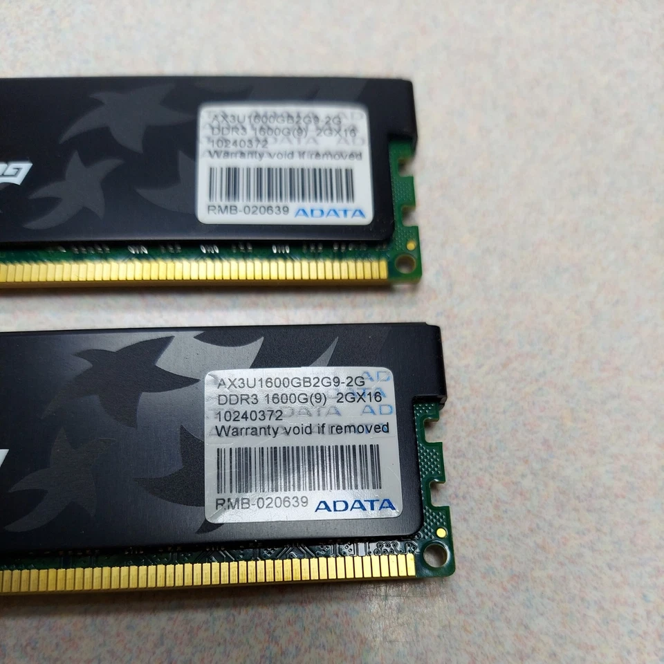Kit of 2 ADATA AX3U1600GB2G9-2G Gaming RAM 4GB (2GBx2) DDR3-1600 PC3-12800 - Image 3 of 4