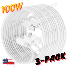 3X 100W 5A PD Fast Charging USB C to USB C Cable Sync Type-C Charger For MacBook