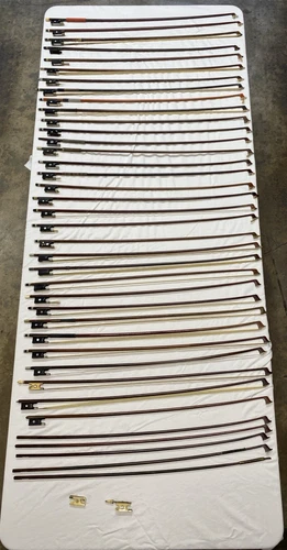 37 Violin Bows - Voisin, Bausch, Imperial Bow, + Unmarked, for Parts/Repair NR