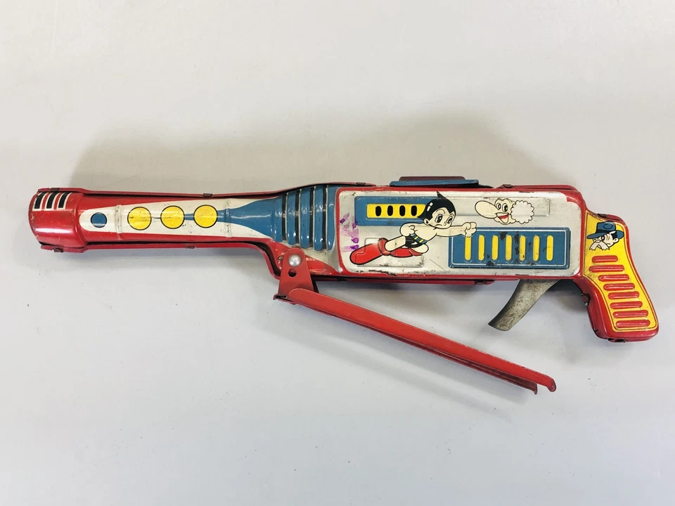 Y5496 TIN TOY Astro Boy robot pistola pistola Osamu Tezuka Japón antiguo de colección Foto 3 de 4