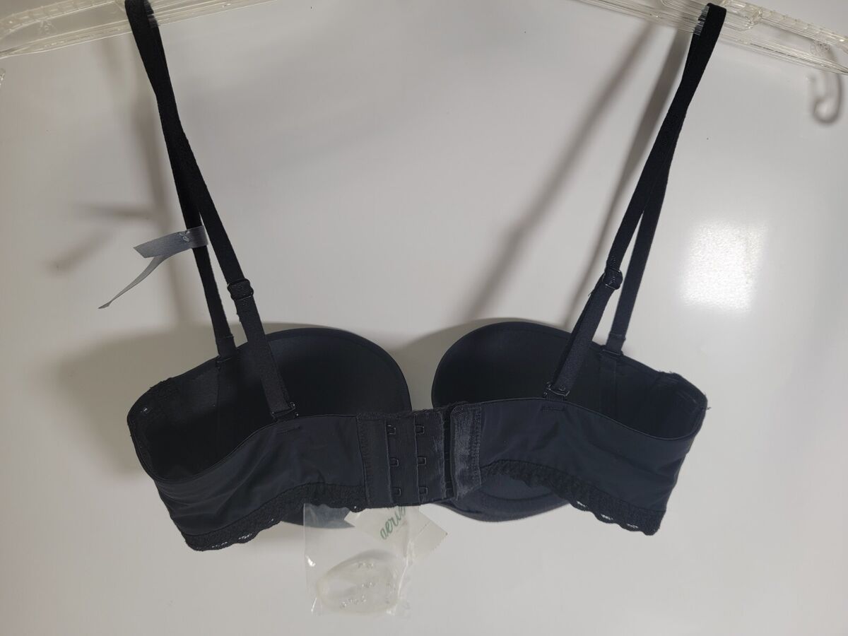 Aerie Bra Real Happy Push Up Demi Padded Wire Lace Convertible Strapless 32A