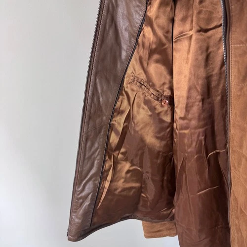 Overland Gavin Quilted Suede Tobacco Brown Zip Up Jacket XXL NEW Tan Leather image 6