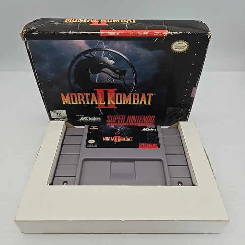 Mortal Kombat II for the Super Nintendo (SNES) w/ Original Box, Clean Cart