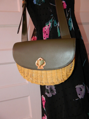 KATE SPADE NICOLA WICKER SPADE TWIST LOCK CONVERTIBLE SLING BAG | eBay