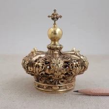 Best 1850s Naples Silver Repousse Votive Crown Gilt Santo Neapolitan Hallmarked