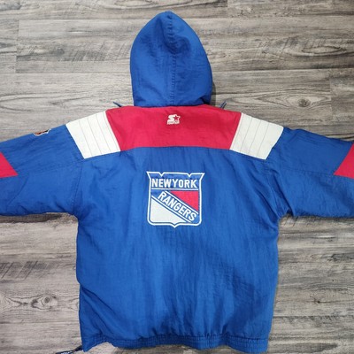 Vtg NY RANGERS Starter JACKET 1/2 Zip Winter Parka Youth Boys XL