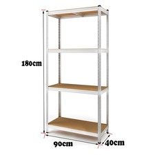 Garage Shelving Heavy Duty 4 Tier Boltless Racking 150kg 180x90x40