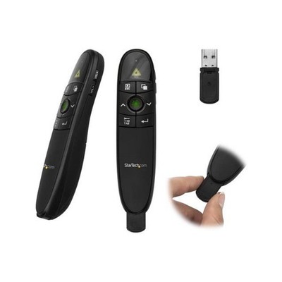 StarTech drahtlose Präsentationsfernbedienung mit grünem Laserpointer 90 Fuß schwarz