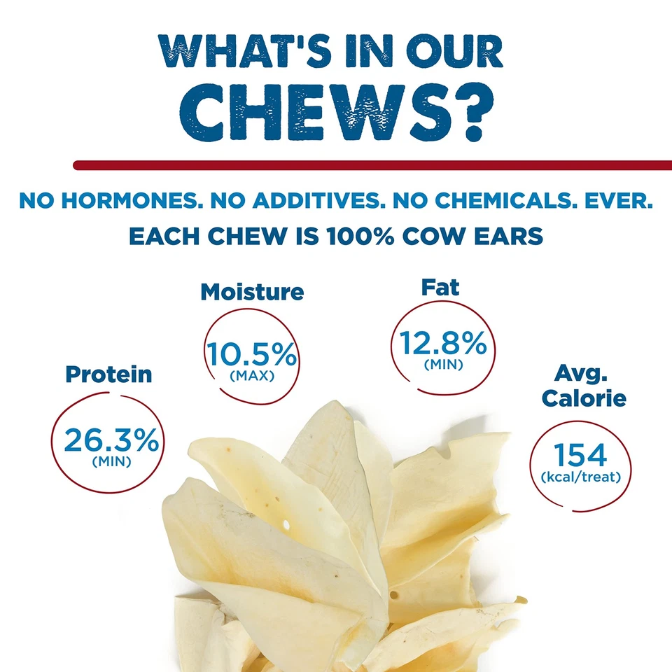 Orejas de vaca de corte grueso para perros - 12 unidades (paquete de 1) - hierba natural de corral... Foto 4 de 4