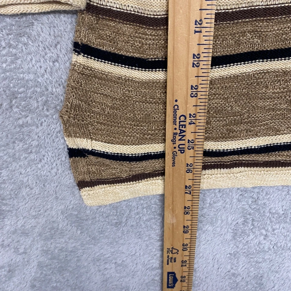 Suéter Top Lauren Jeans Co Ralph Lauren Para Mujer Grande Marrón Rayas Lino Foto 3 de 4