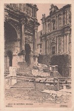 27-32C) ILLUSTRATOR POSTCARD ZARDO ROME ARCH SEVENTH SEVERE