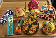Noisemakers- Kirchhof Tin-etc Set Of 12 Vintage