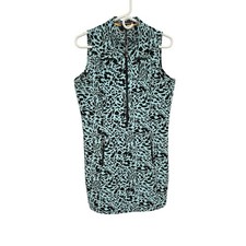 Jamie Sadock Golf Dress Sleeveless Blue Black Animal Print Size Medium