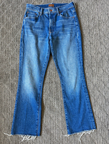 MOTHER The Insider Ankle Fray Women’s Jeans Blue 5-Pocket Zip Button RV $258