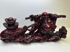 chinese antique hand carved wooden buddha statue wooden decor carving  5.15lbs