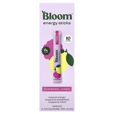 Energy Sticks, Raspberry Lemon, 10 Stick Packs, 0.16 oz (4.6 g) Each