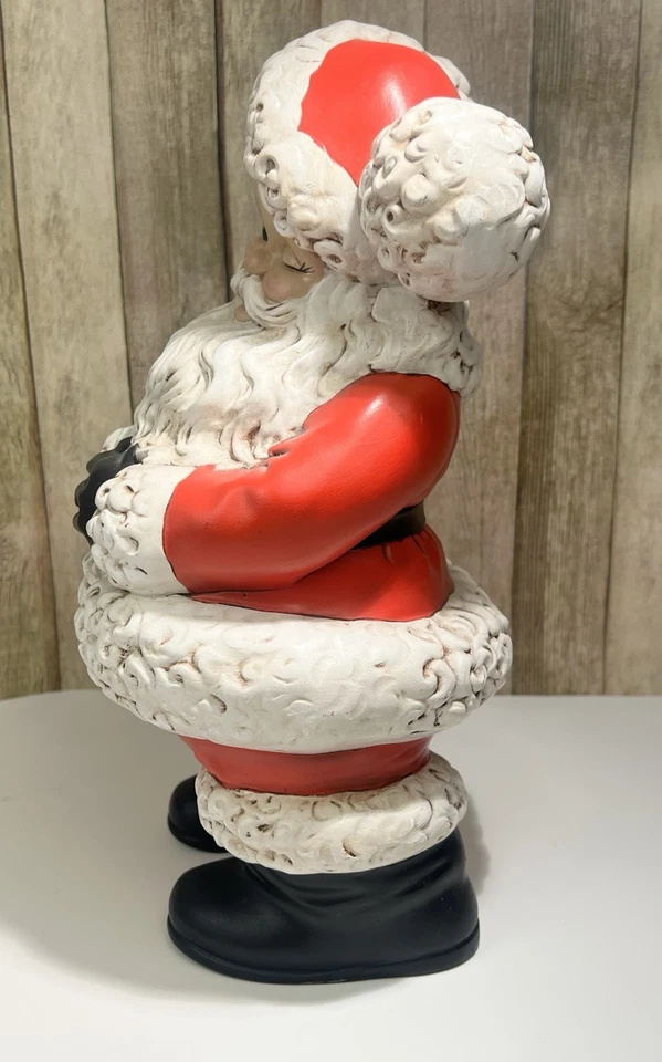 Papá Noel guiñando un ojo grande 1986 • Decoración navideña de cerámica vintage 12"" Foto 2 de 4