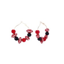 LKingel Football Earrings for Women Game Day Rugby red and black