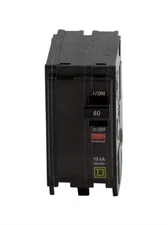 Square D Circuit Breaker QO, 60 Amp, 2 pole, 120/240VAC, 10kA (QO260)