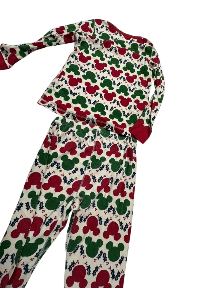 Hanna Anderson Disney Pajama Set Womens Large Red Mickey Mouse Holiday Family - Image 2 of 4