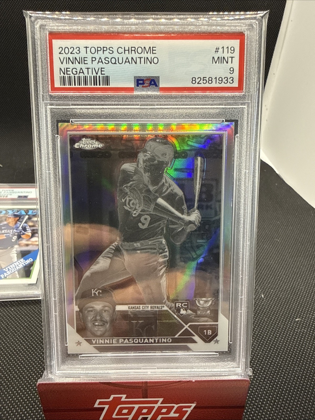 Vinnie Pasquantino 2023 Topps Chrome #119 Negative Refractor Rookie PSA 9