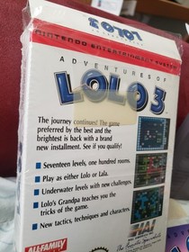 CIB Cut Seal Adventures Of Lolo 3 1991 Nintendo NES with Box, manual,.Rare!