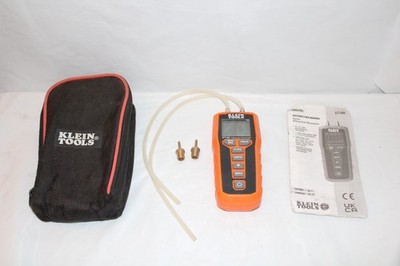 Klein Tools ET180 Digital Manometer, Air &Gas Pressure Tester, Large LCD Display