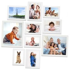 Combination Picture Frames Set - 10 PC Mixed: 5x 4x6 , 3x 5x7 , 2x 8x10 White