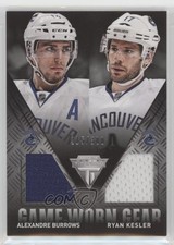 2013 Titanium Game-Worn Gear Combo Materials Alexandre Burrows Ryan Kesler 0o5t