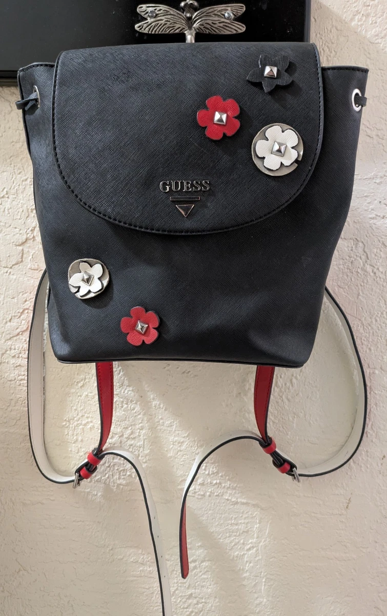 GUESS Black and Red Floral Backpack NWOT GUESS Backpack Red Bags & Handbags for Women for sale | eBay main image 2