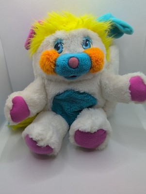 Mattel Popples Plush Puffball 1980 s Vintage Toy Pink Blue Yellow Orange