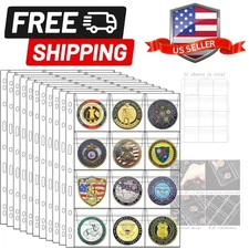 132 Pockets Coin Binder Collection Supplies Pages, Standard 9 Hole Coin Colle...