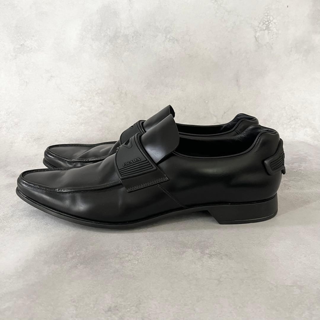 PRADA Men's Dress Shoes Loafers Leather Black UK8.5/US9.5 112979c thumbnail 4