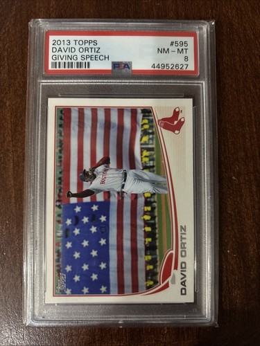 2013 Topps - Giving Speech Variation David Ortiz #595 American Flag PSA 8