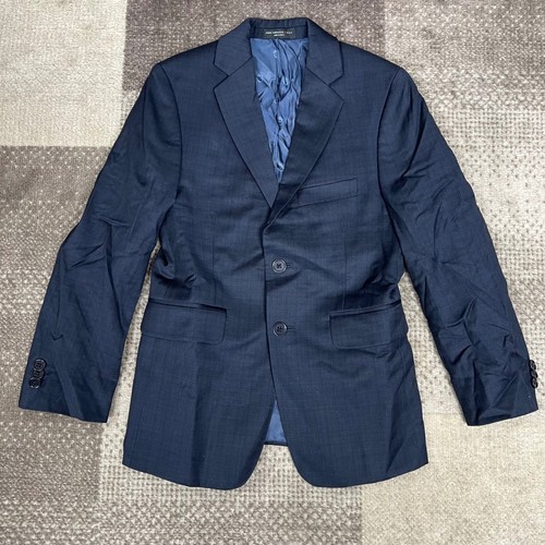 John Varvatos, John Varvatos Navy Pinstripe Wool Blend Blazer Jacket Womens Size 10R