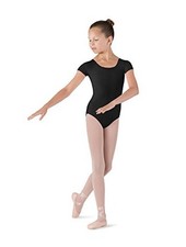 Dance Girls Dujour Microlux Short sleeve Leotard 12 Black