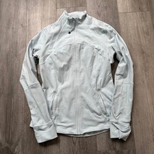 Lululemon Define Light Gray Full Zip Jacket Pockets Women's 12 pale blue