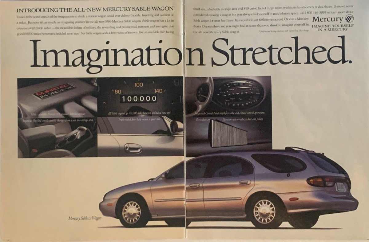 1996 Mercury Sable LS Wagon PRINT AD Station Wagon VTG 1990s