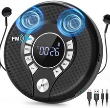 Rechargeable Personal Small Portable CD Player for Car with Bluetooth Headphones