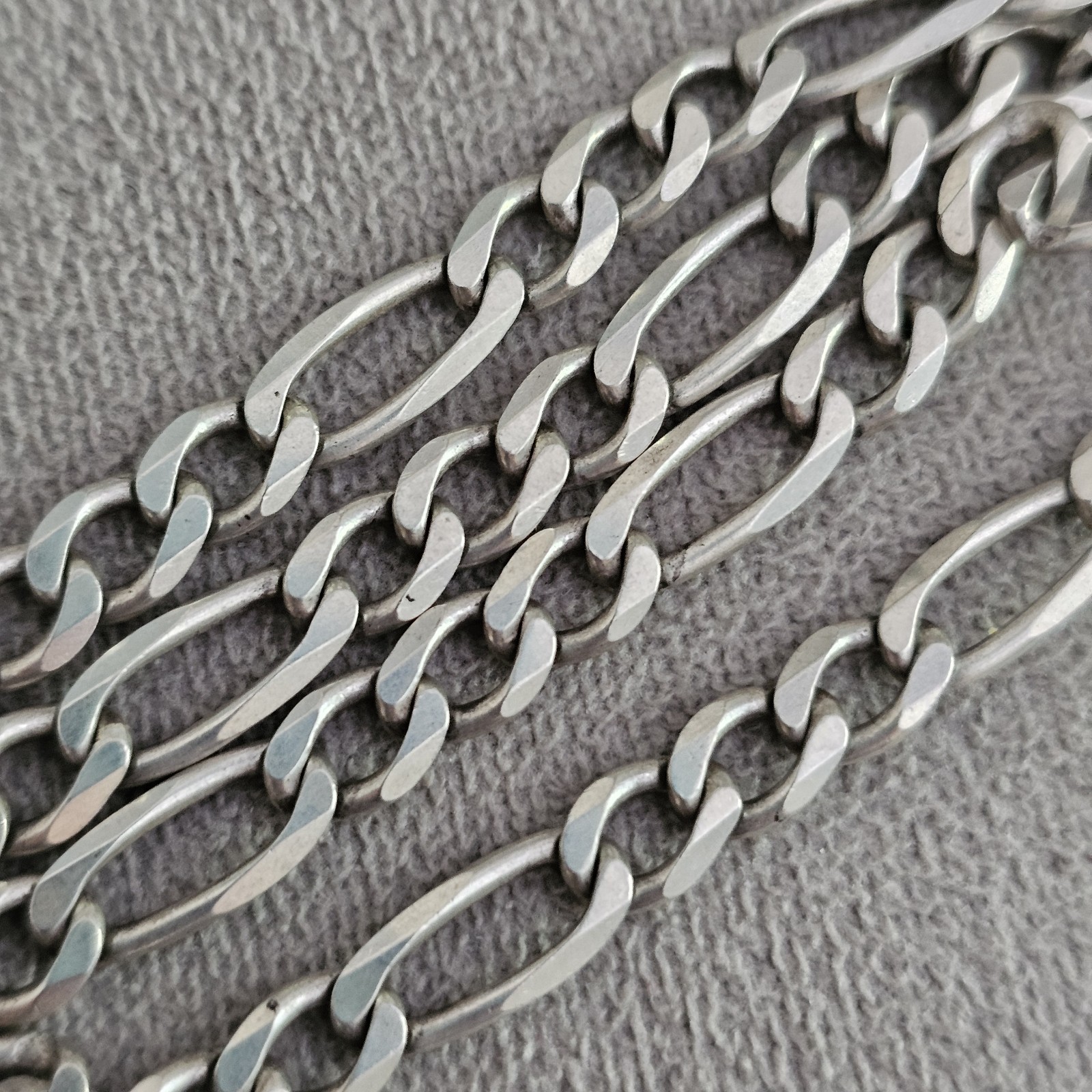 Figaro Link Solid Sterling Chain 18 inch Italy 5m… - image 2