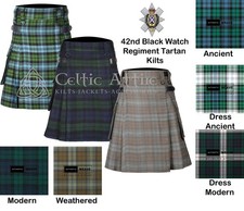 Black Watch Tartan Scottish UTILITY KILT - Custom Made By Celtic Attire