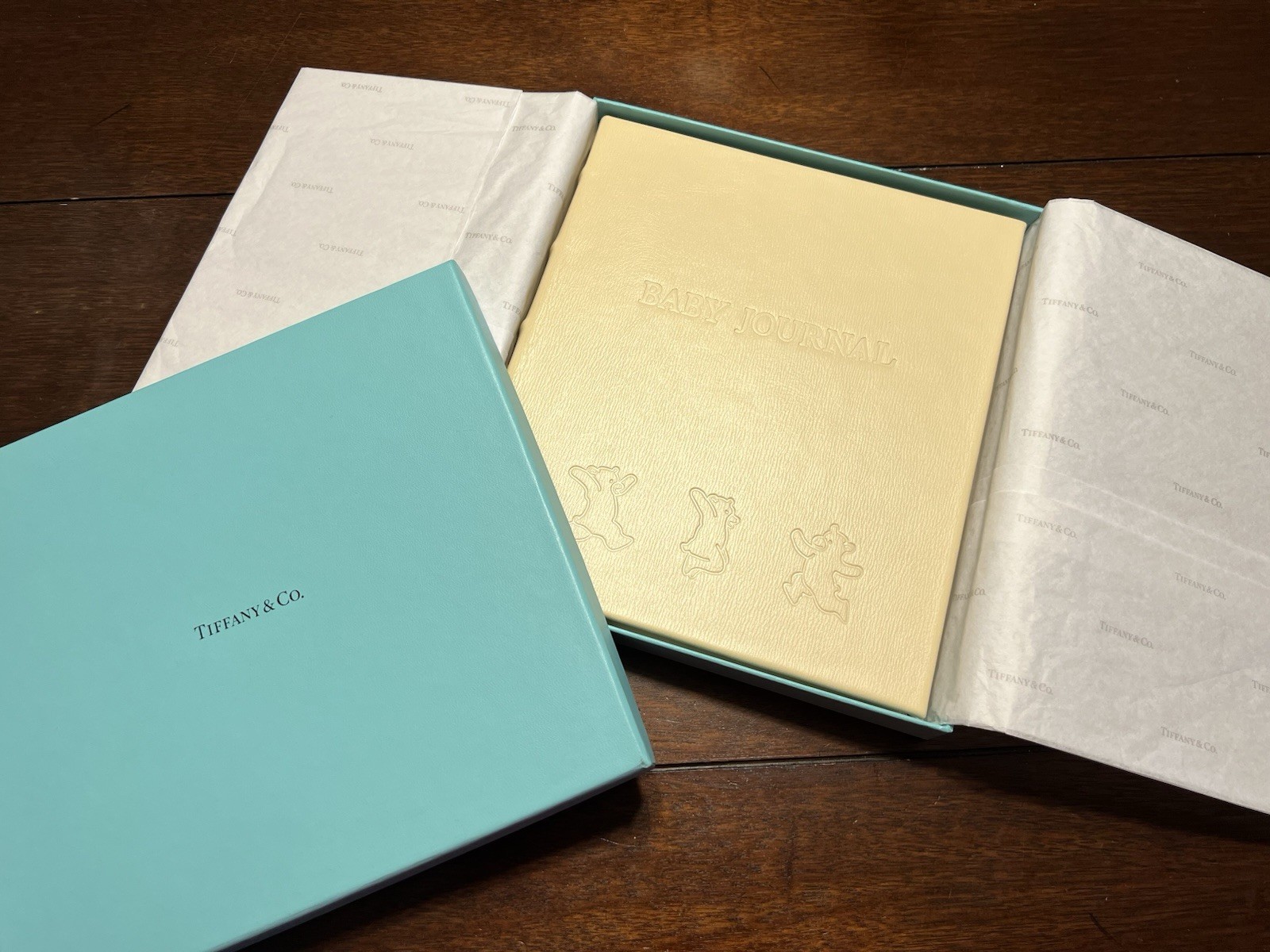 Vintage Tiffany & Co. Leather Hard Cover Baby Journal Circa 1999