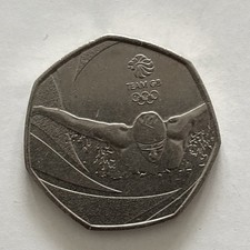 2016 TEAM GB RIO OLYMPIC SWIMING 50p Fifty Pence Coin Circulated 